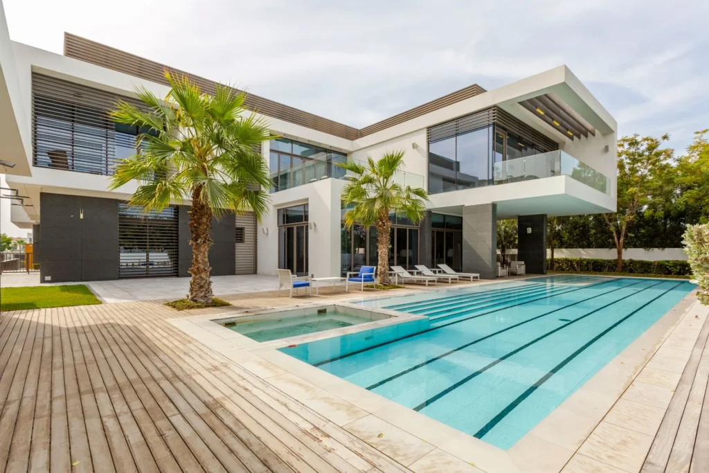 Modern villa with pool, villa cleaning services Dubai